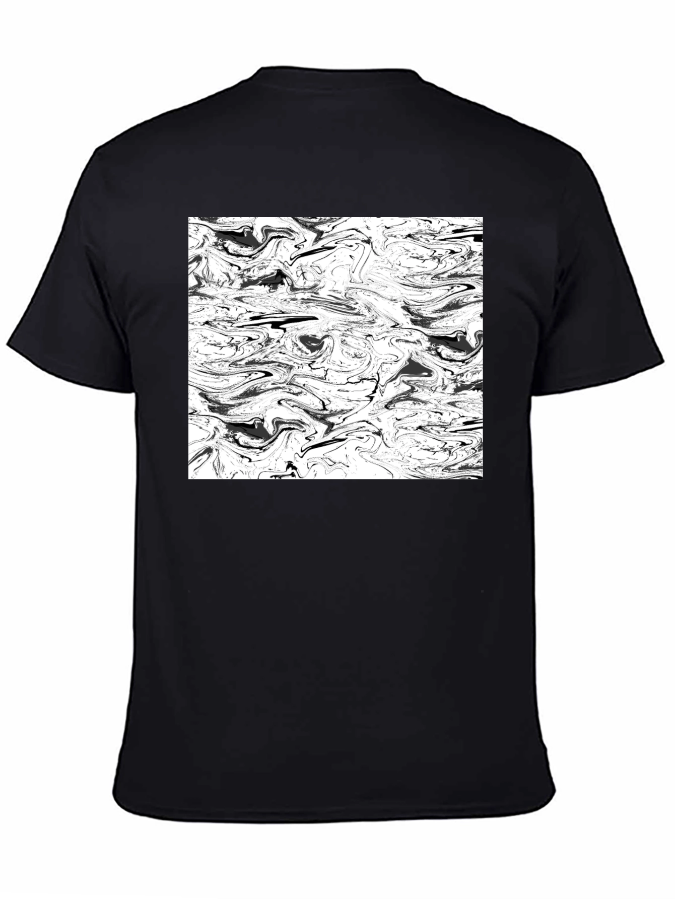 Abstract Black & White Swirl Graphic Tee