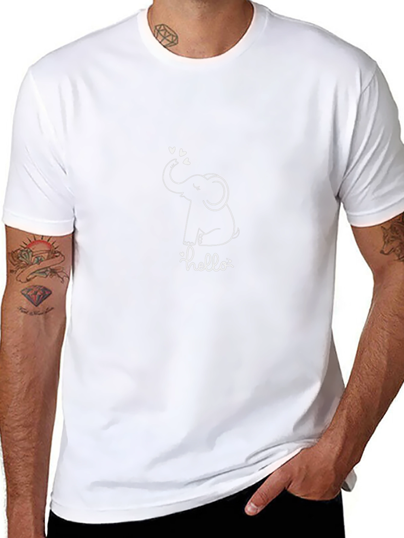 Black Elephant Hello Graphic Tee
