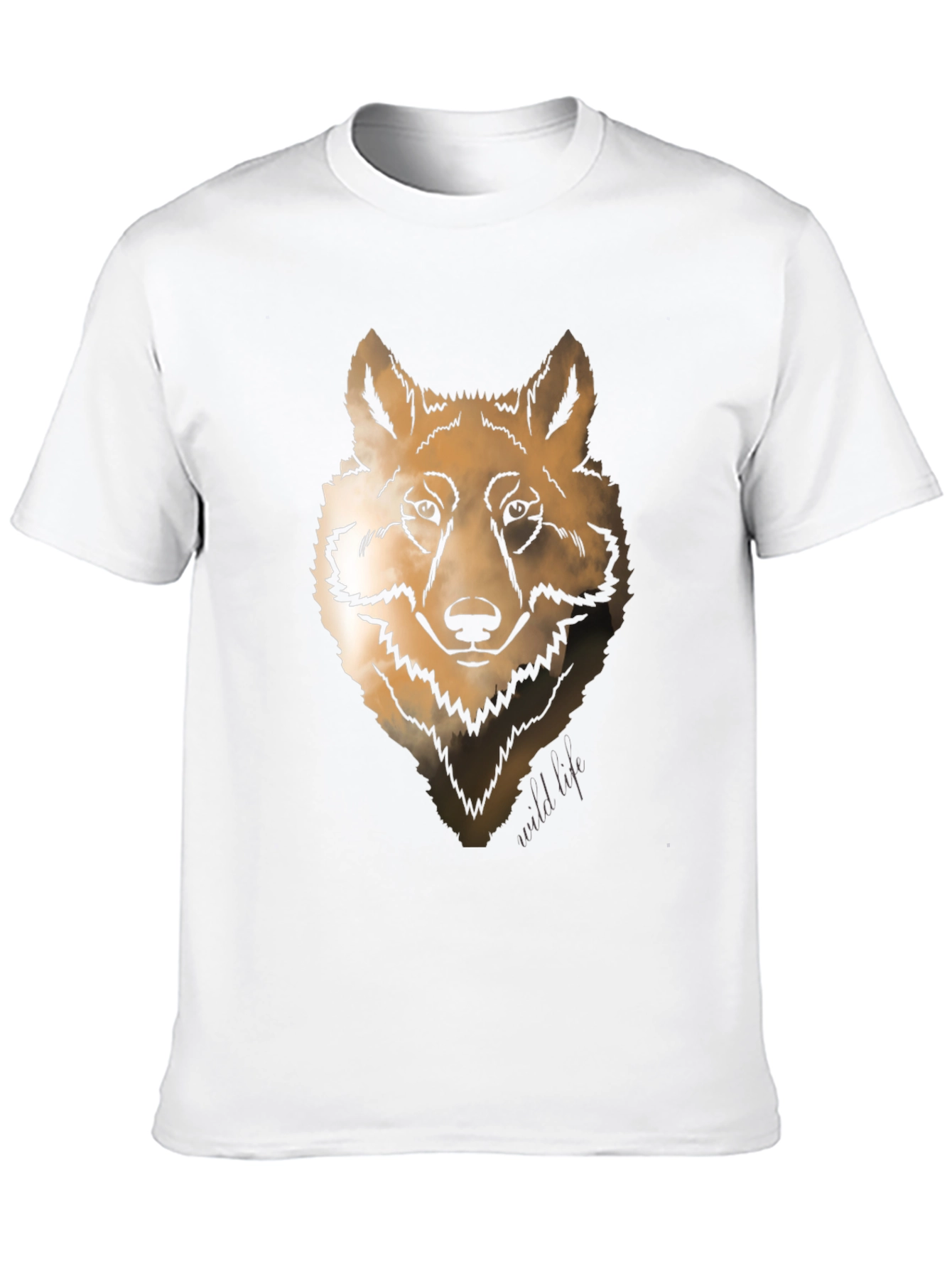 Wolf Graphic Print Crew Neck T-shirt