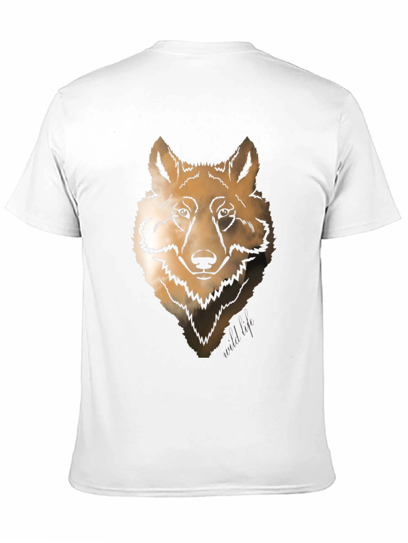 Wolf Graphic Print Crew Neck T-shirt