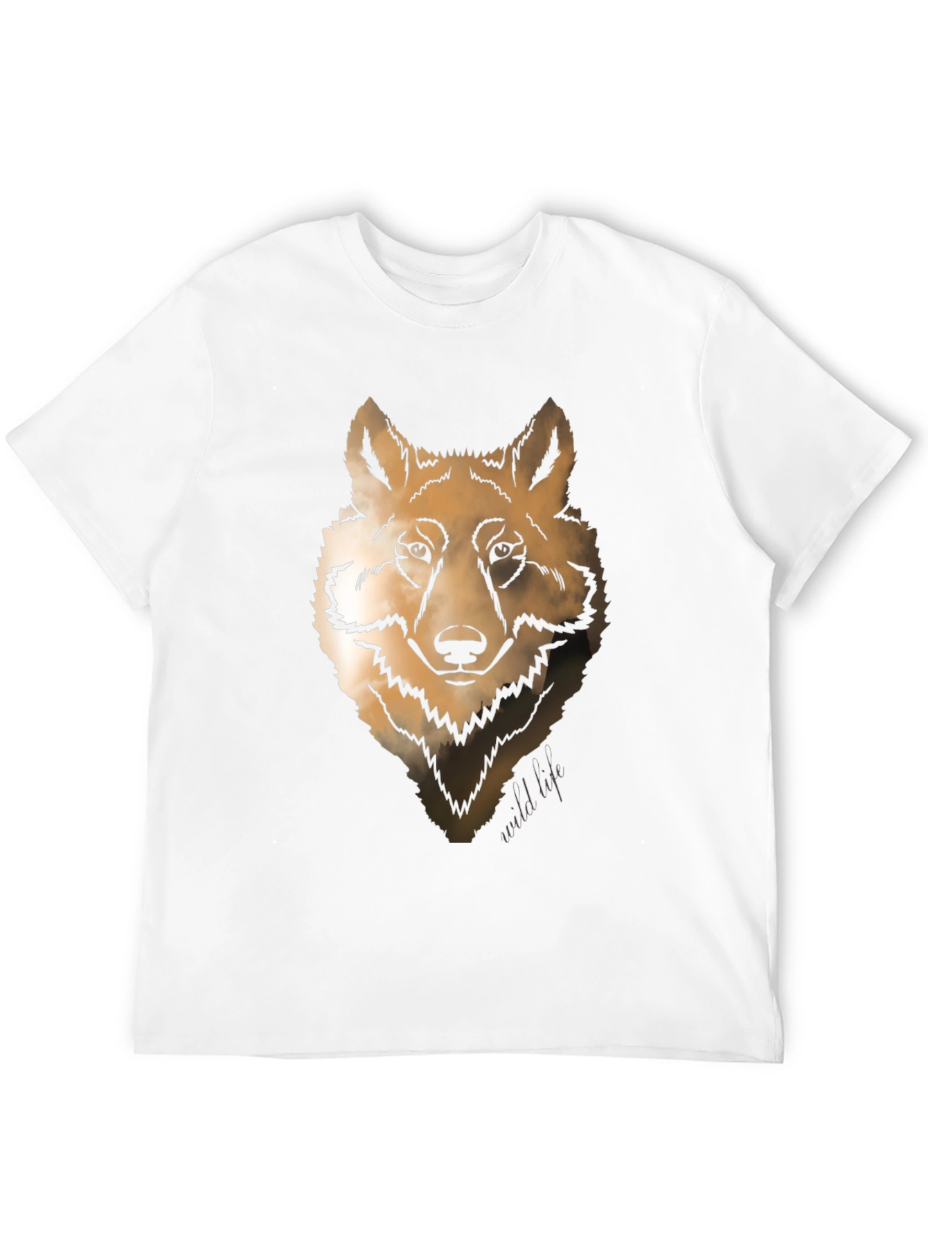 Wolf Graphic Print Crew Neck T-shirt