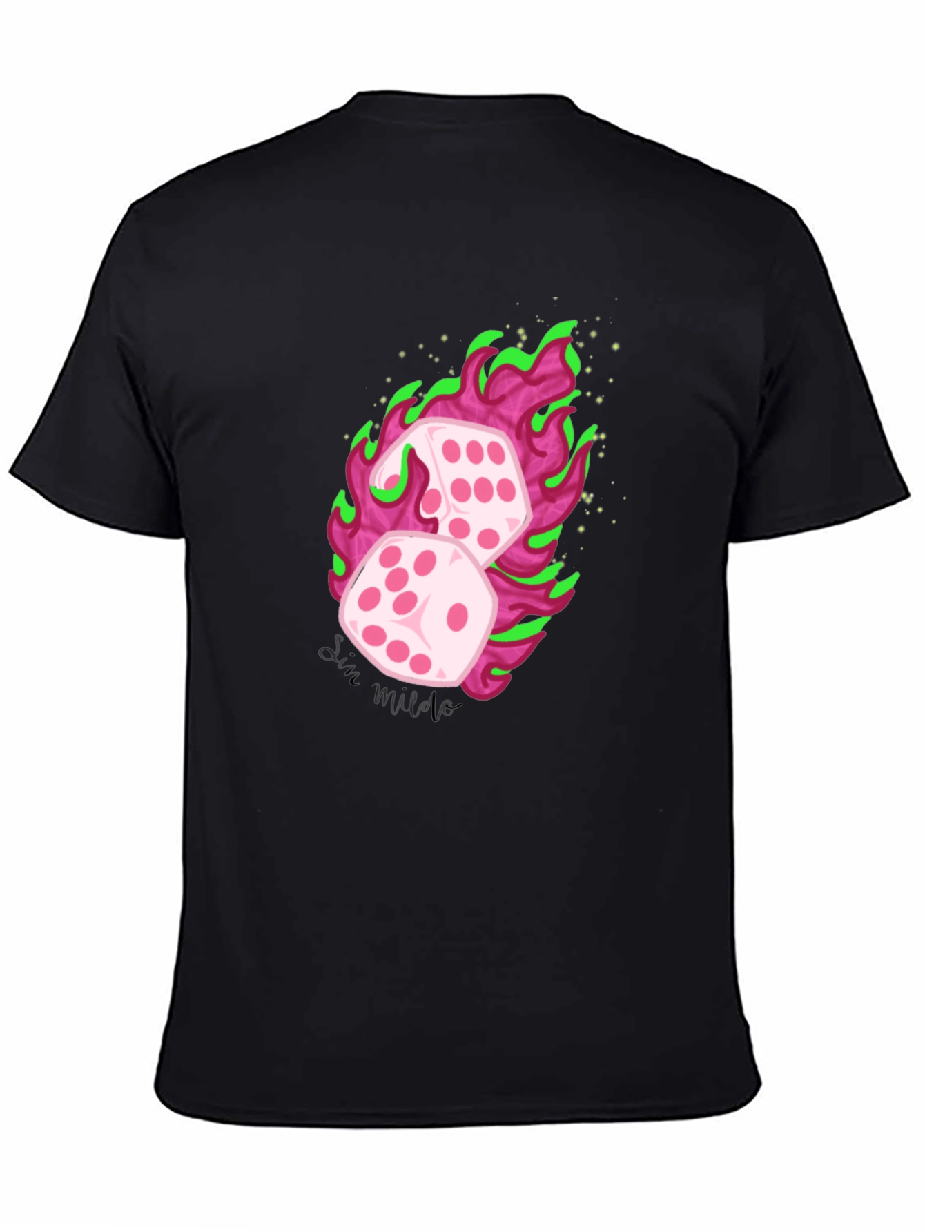 Flaming Dice Graphic Tee - Luck Be a Lady!