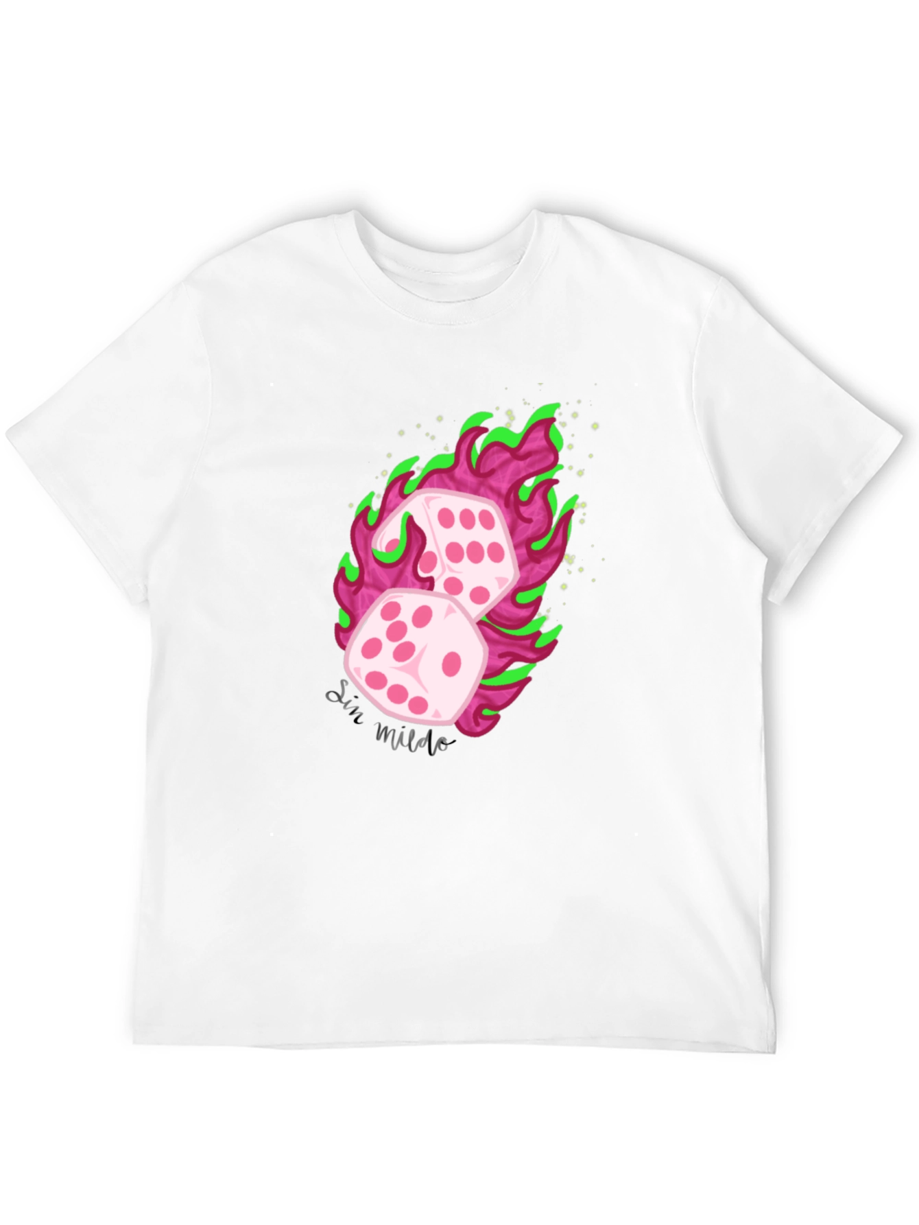 Flaming Dice Graphic Tee - Luck Be a Lady!