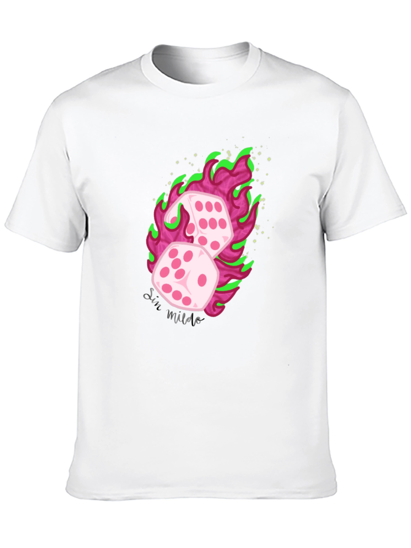 Flaming Dice Graphic Tee - Luck Be a Lady!