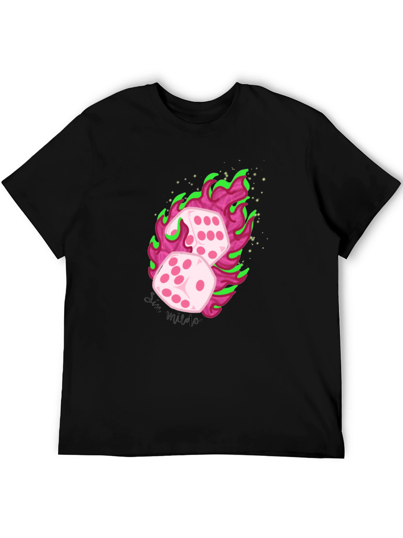 Flaming Dice Graphic Tee - Luck Be a Lady!