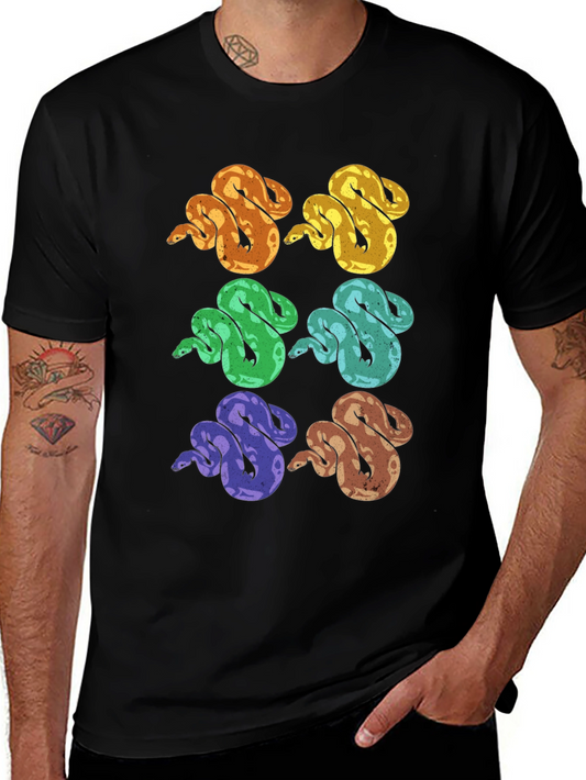 Colorful Snake T-Shirt - Graphic Print Tee
