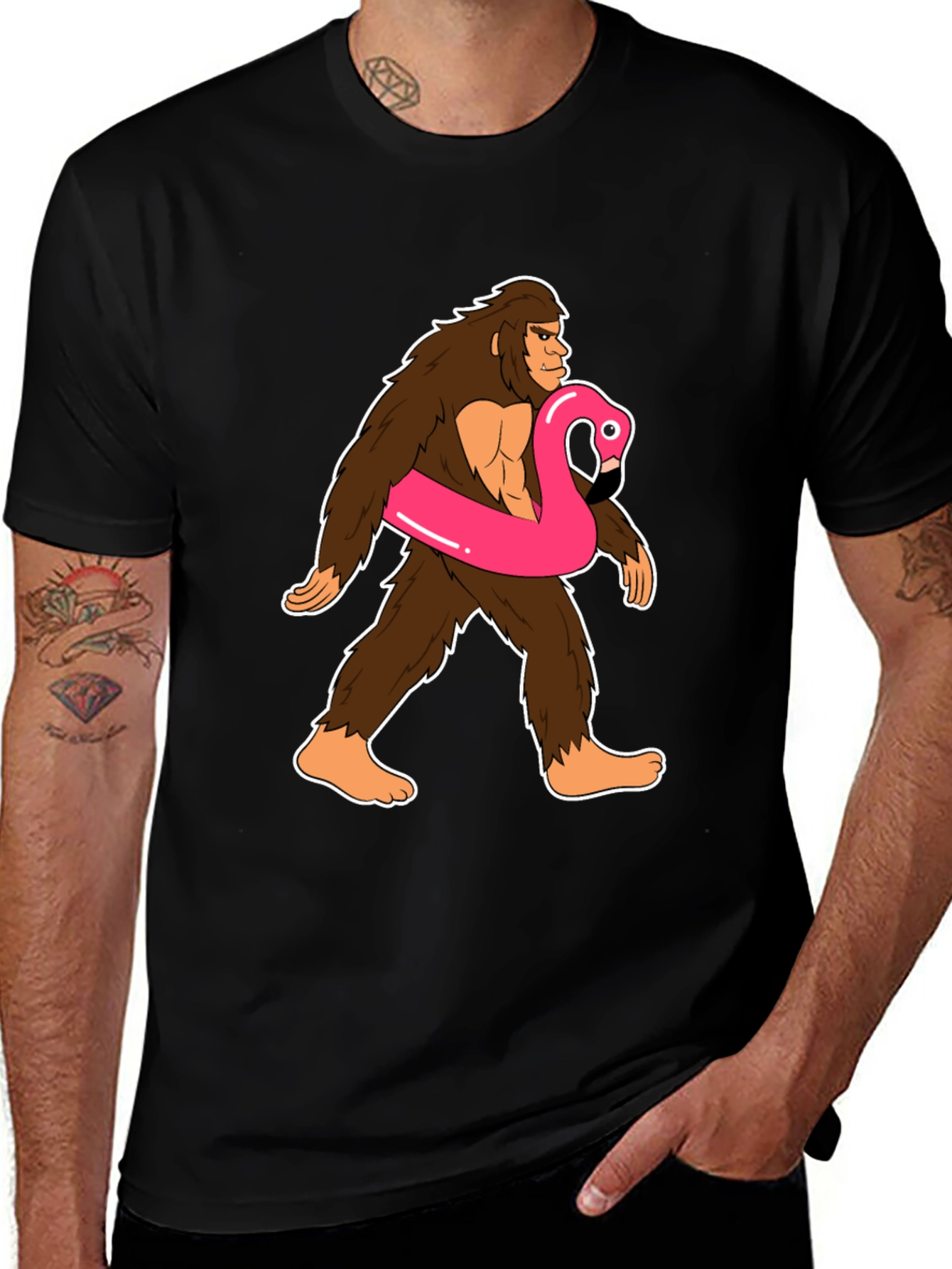Sasquatch Flamingo T-Shirt: Funny Bigfoot Summer Style