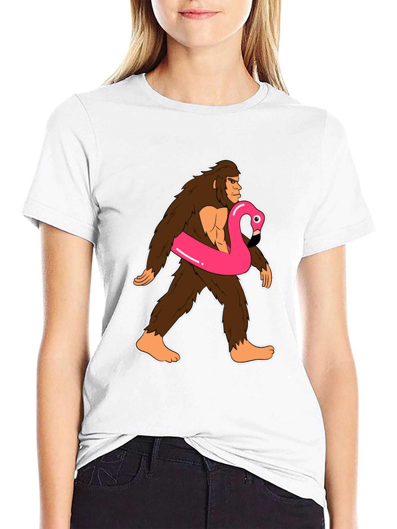 Sasquatch Flamingo T-Shirt: Funny Bigfoot Summer Style