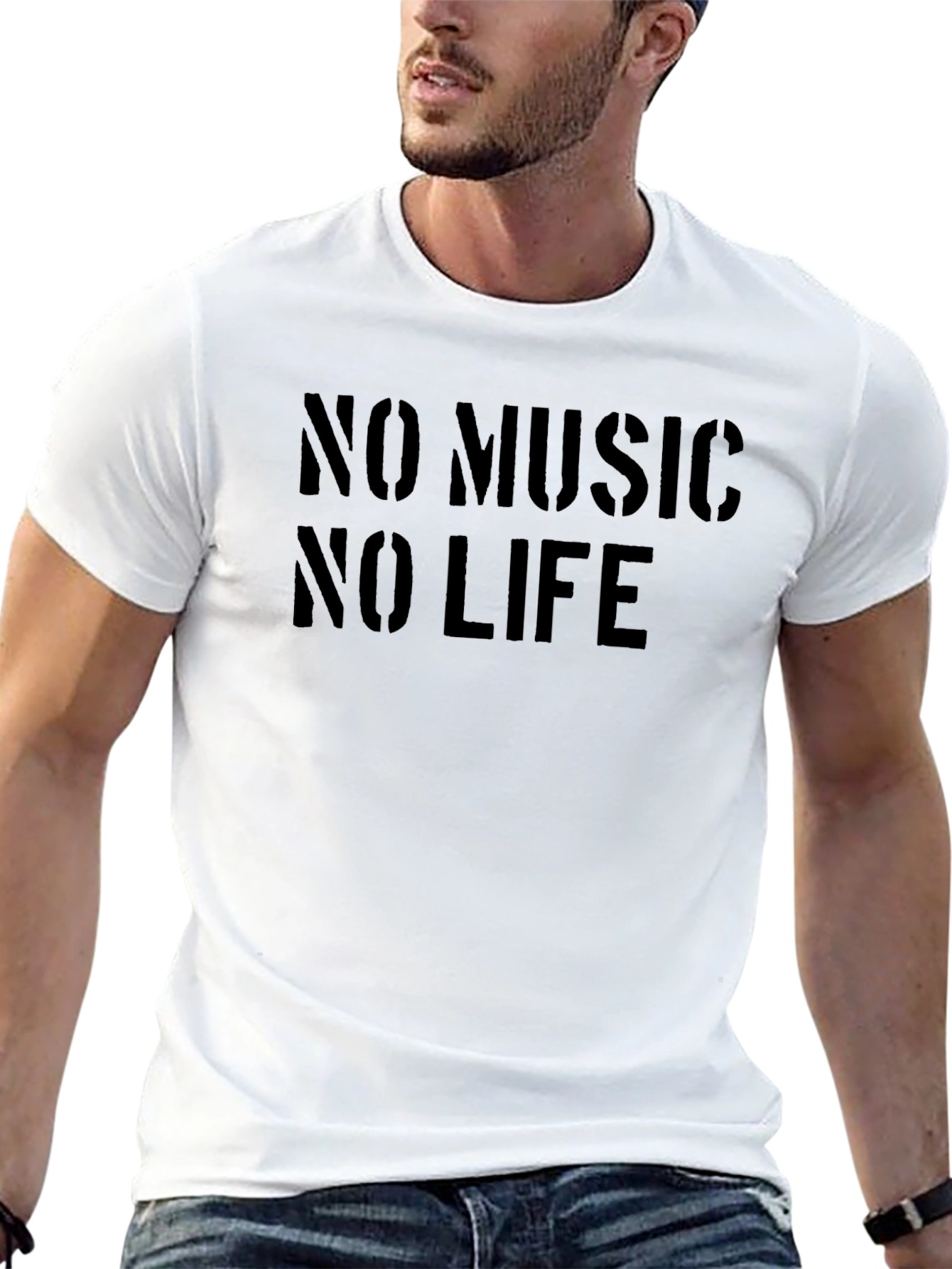 No Music No Life Black T-Shirt - Graphic Tee