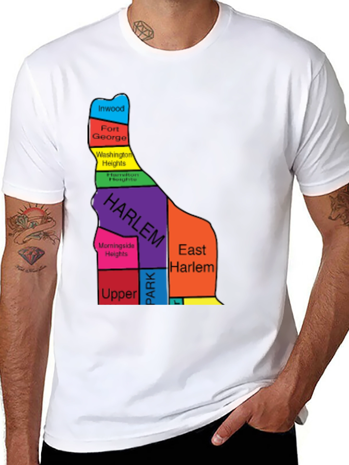 Harlem Map T-Shirt - NYC Neighborhoods