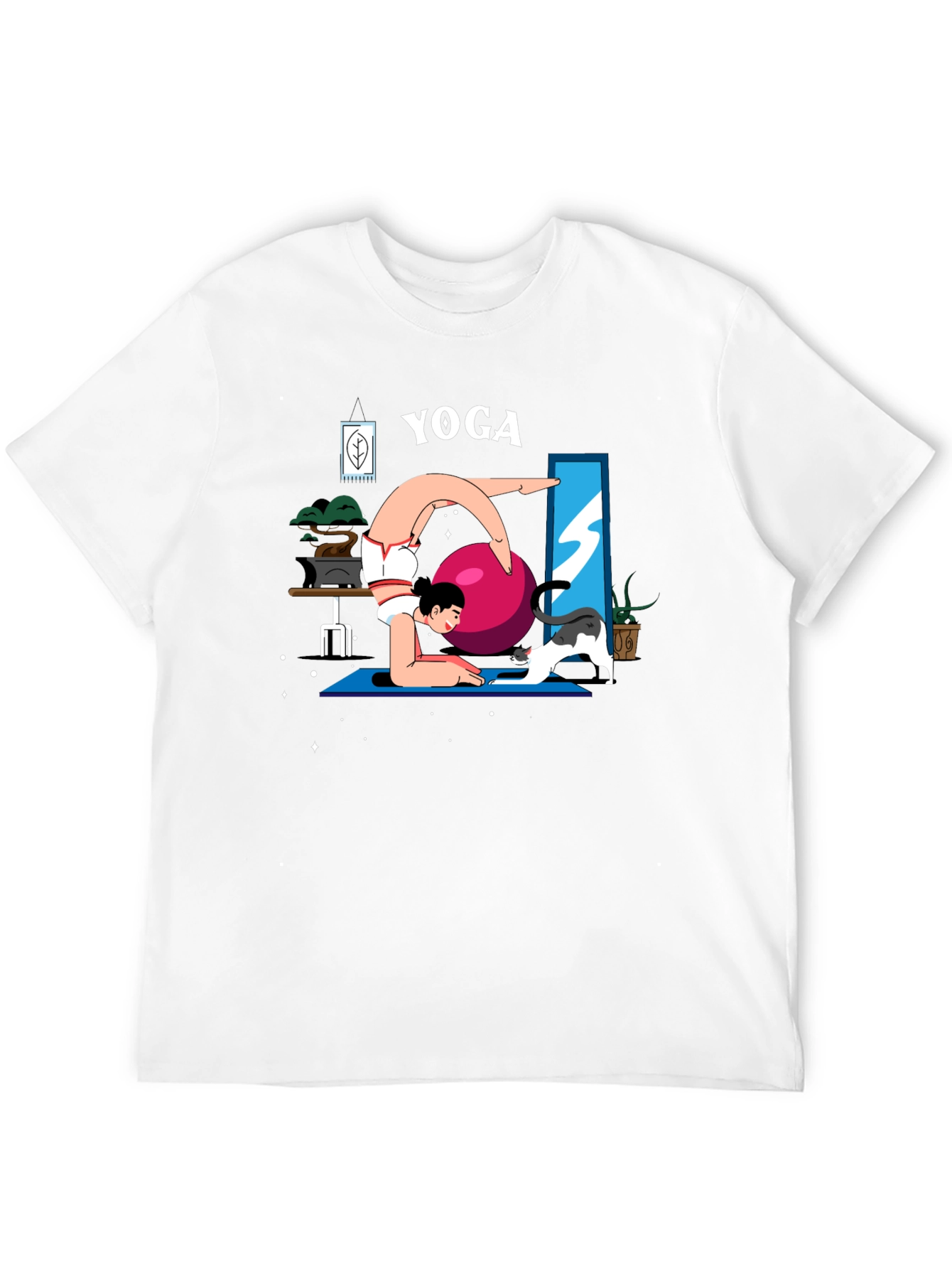 Yoga Cat T-Shirt - Black Cotton Tee