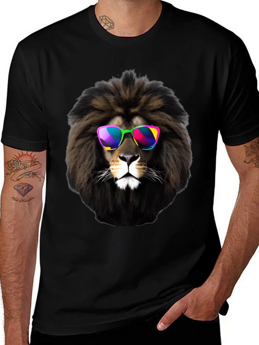 Cool Lion Graphic Tee - Mens Black T-Shirt