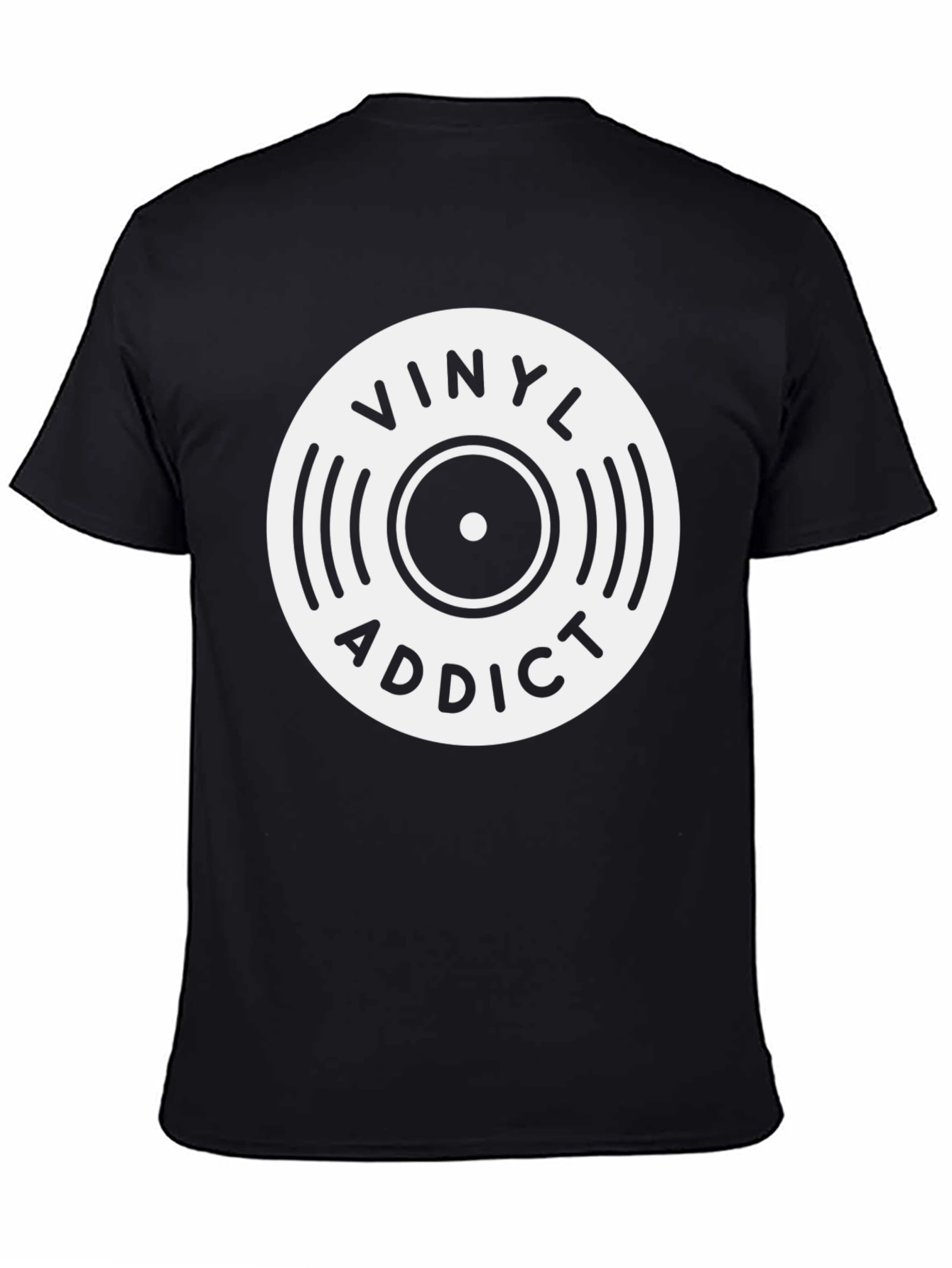 Vinyl Addict Graphic Tee - Black Cotton T-Shirt