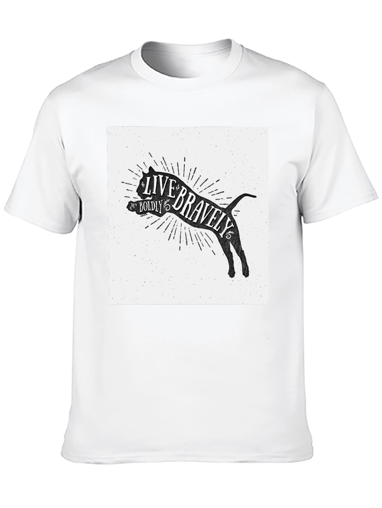 Live Bravely Boldly T-Shirt - Black Crew Neck