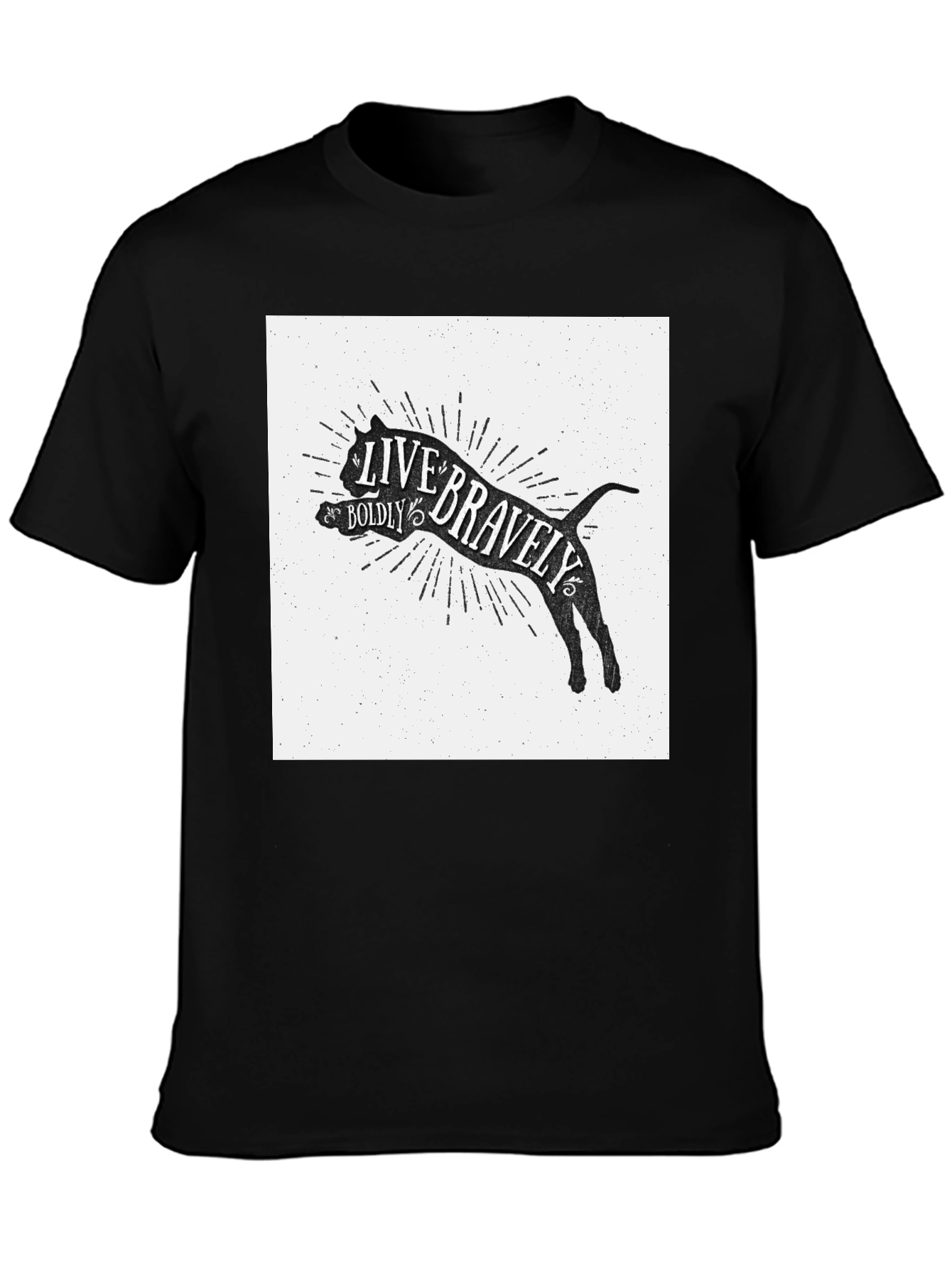 Live Bravely Boldly T-Shirt - Black Crew Neck