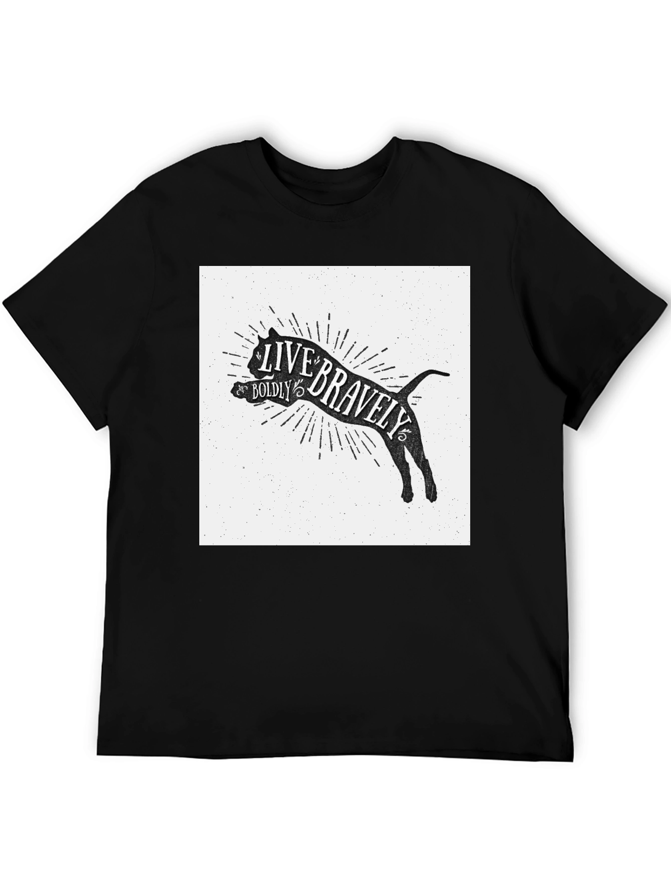Live Bravely Boldly T-Shirt - Black Crew Neck