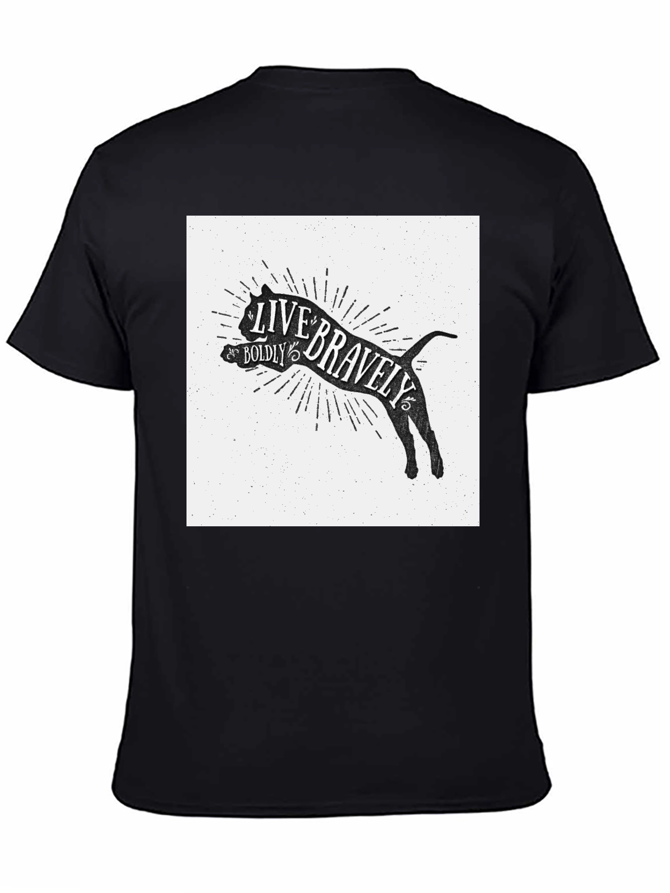 Live Bravely Boldly T-Shirt - Black Crew Neck