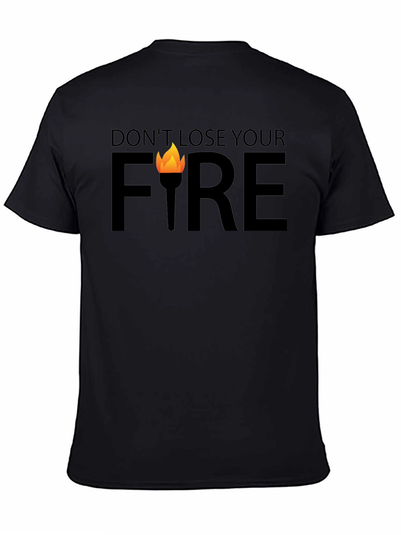 Dont Lose Your Fire Graphic Tee - Black Cotton