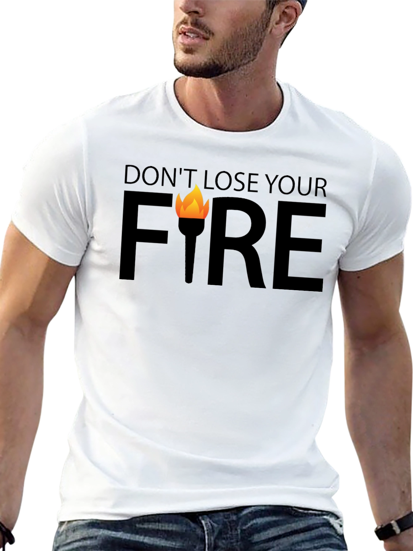 Dont Lose Your Fire Graphic Tee - Black Cotton