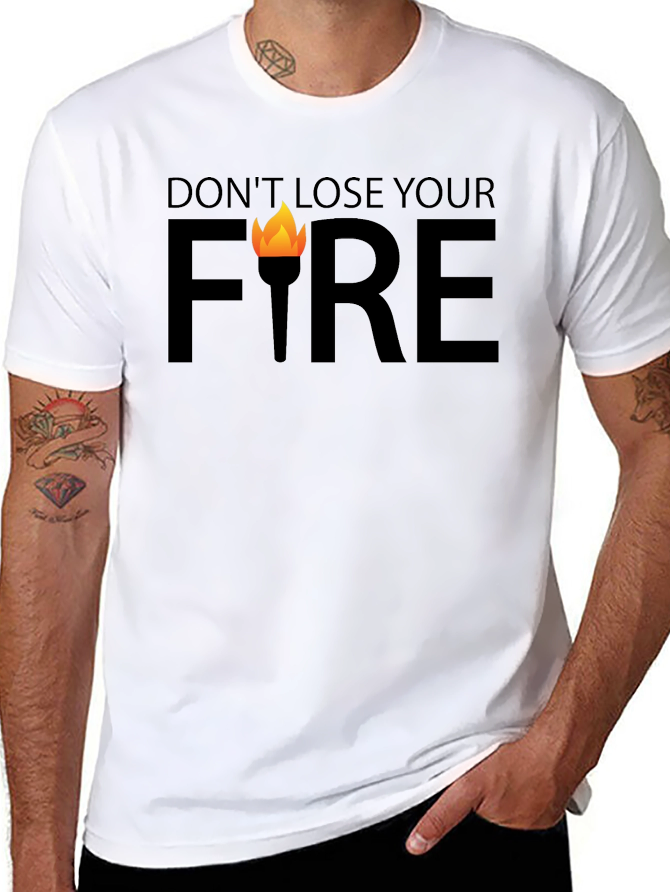 Dont Lose Your Fire Graphic Tee - Black Cotton