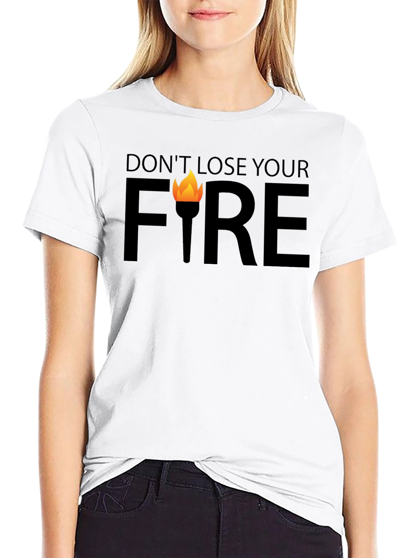 Dont Lose Your Fire Graphic Tee - Black Cotton