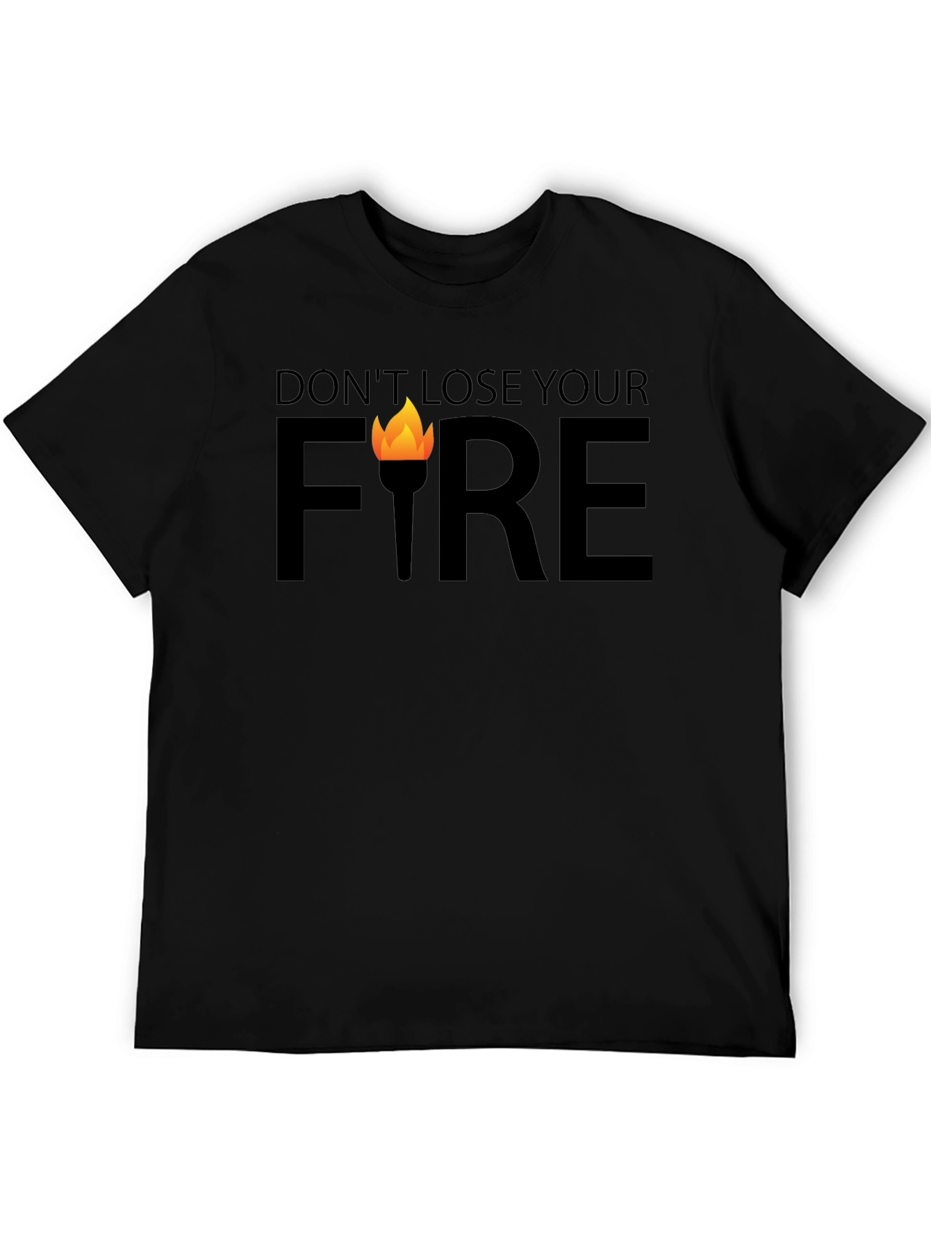 Dont Lose Your Fire Graphic Tee - Black Cotton