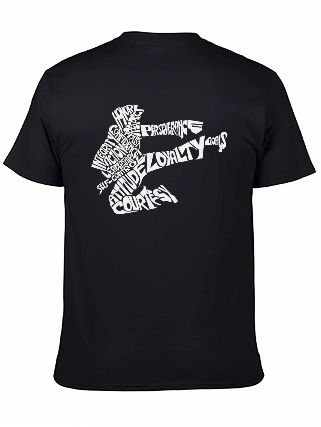Martial Arts Word Art Black T-Shirt