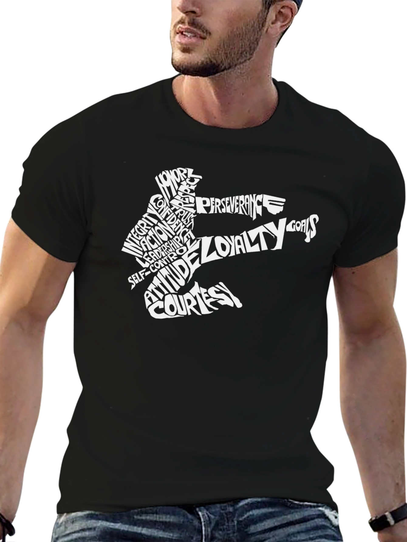 Martial Arts Word Art Black T-Shirt