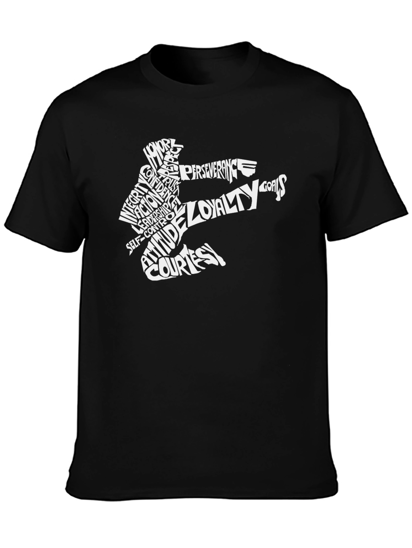 Martial Arts Word Art Black T-Shirt