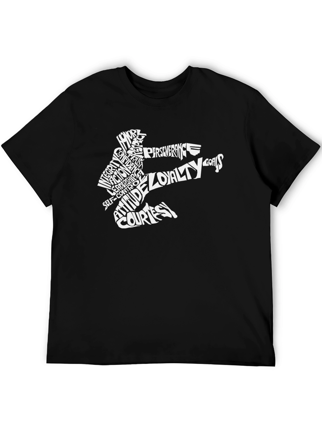 Martial Arts Word Art Black T-Shirt