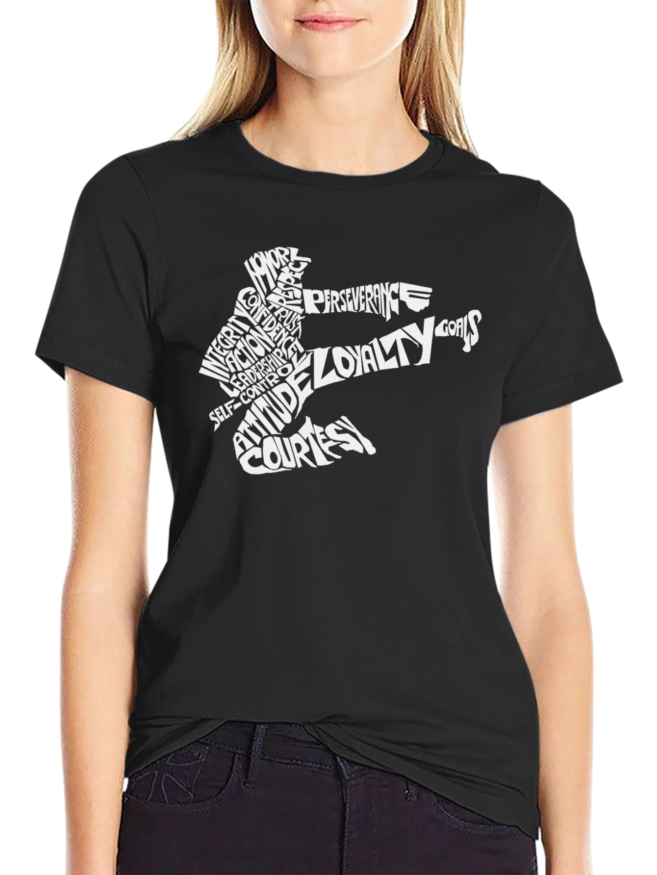 Martial Arts Word Art Black T-Shirt