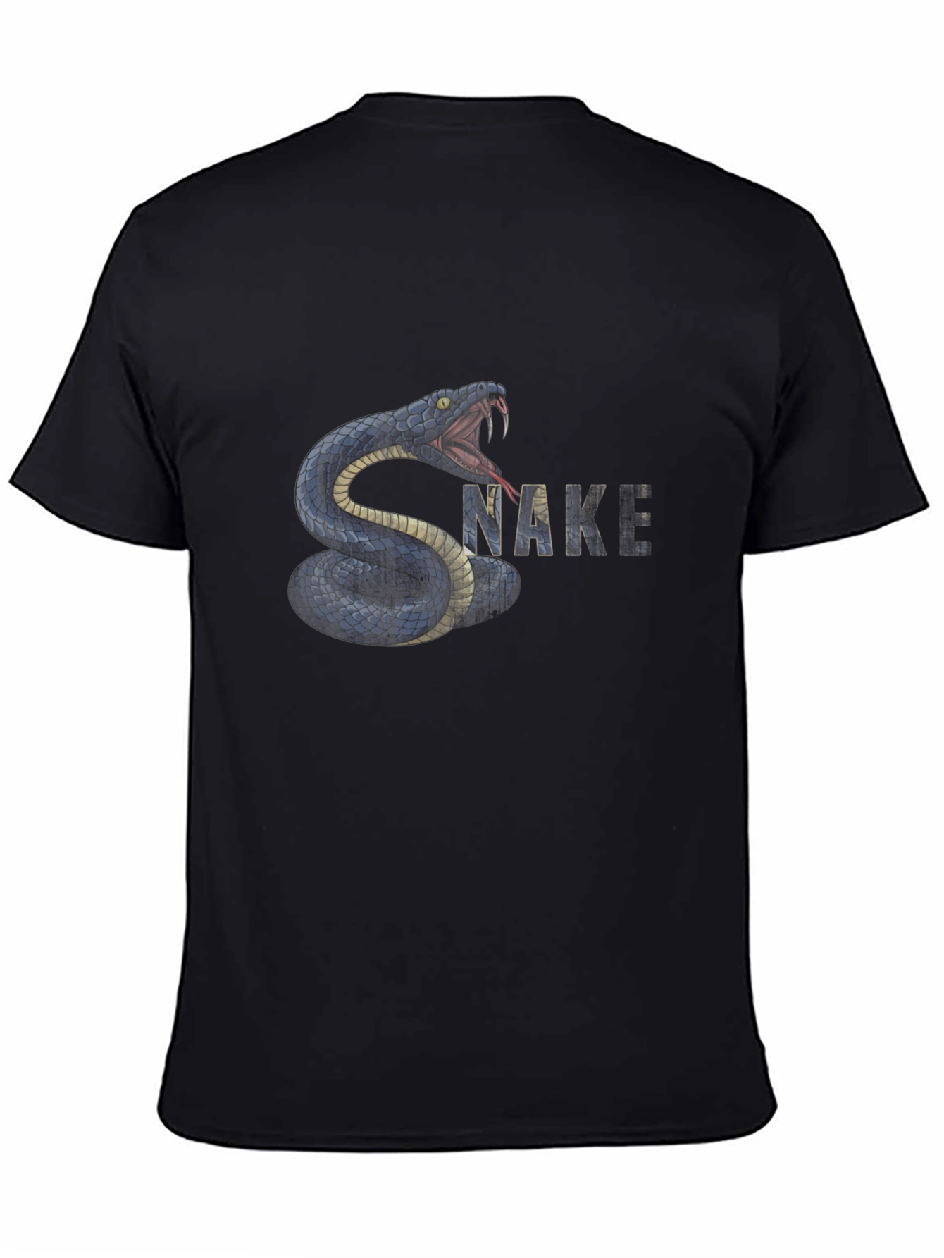 Snake Graphic T-Shirt - Black Cotton Tee