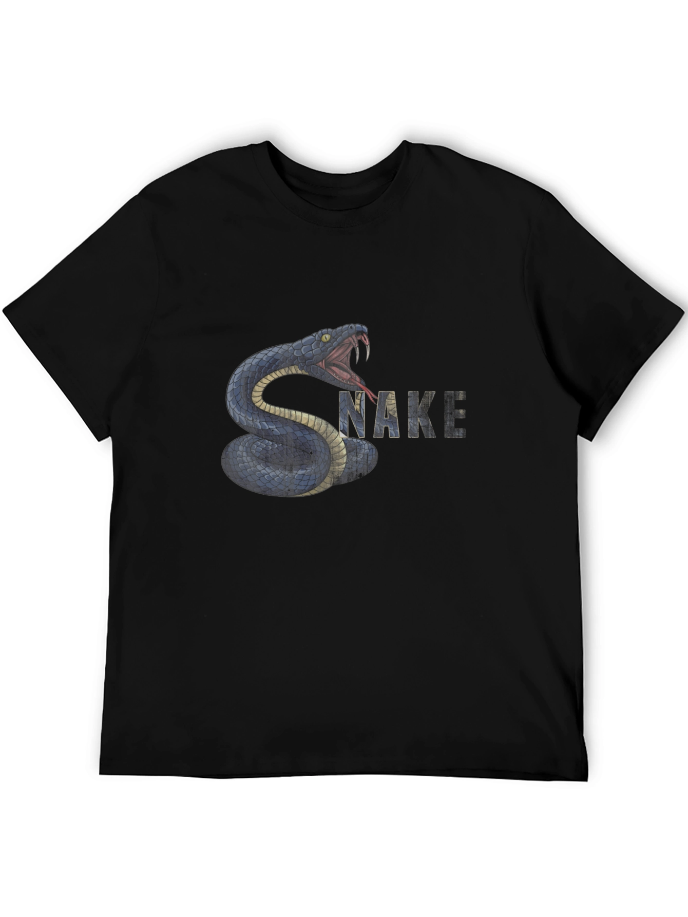 Snake Graphic T-Shirt - Black Cotton Tee