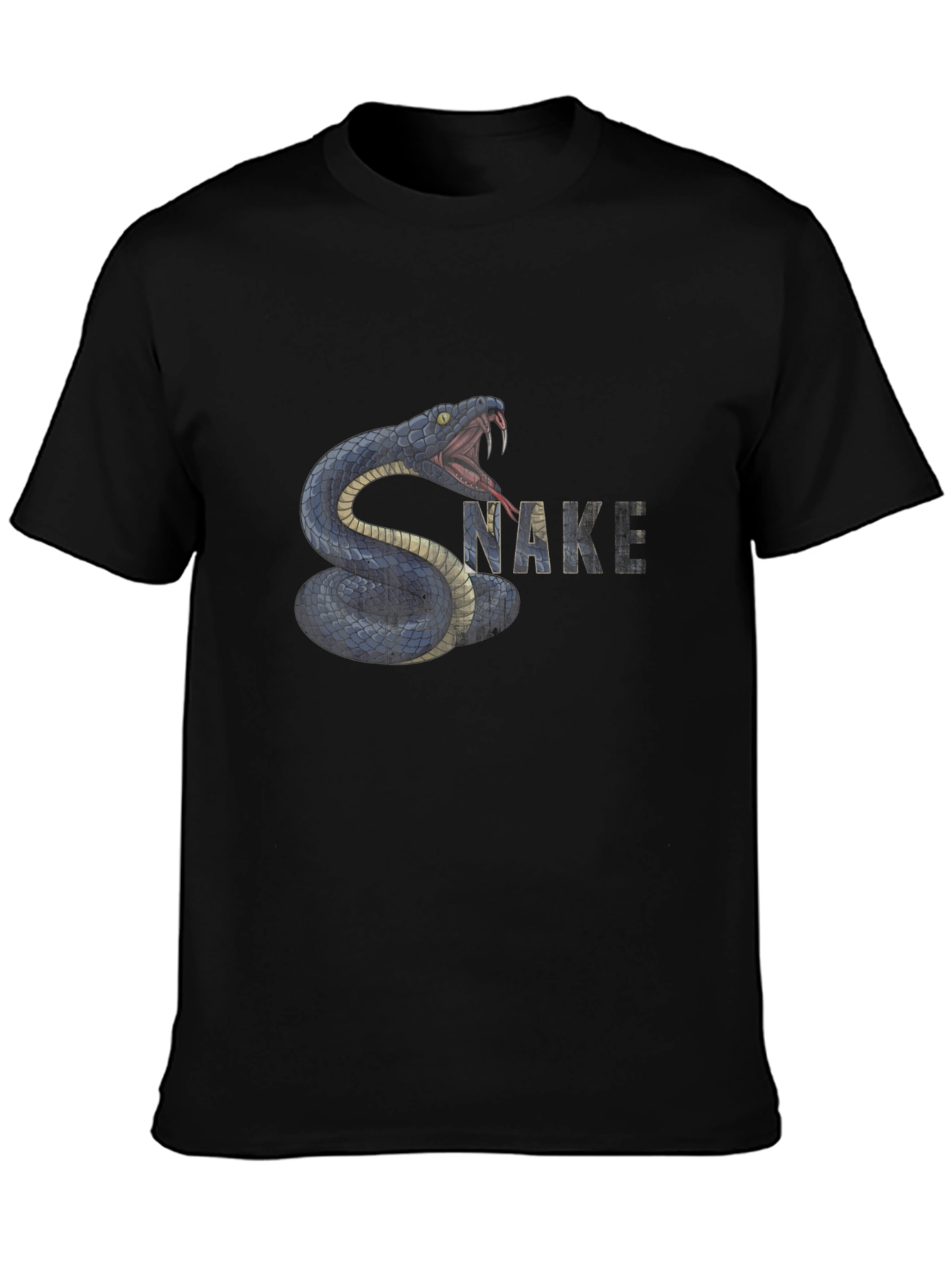 Snake Graphic T-Shirt - Black Cotton Tee