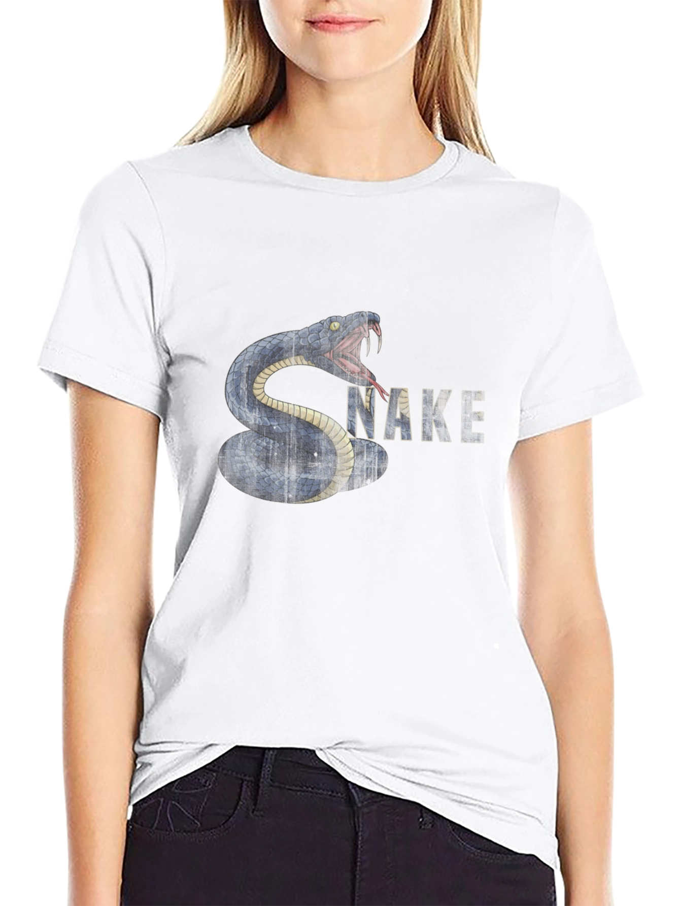 Snake Graphic T-Shirt - Black Cotton Tee