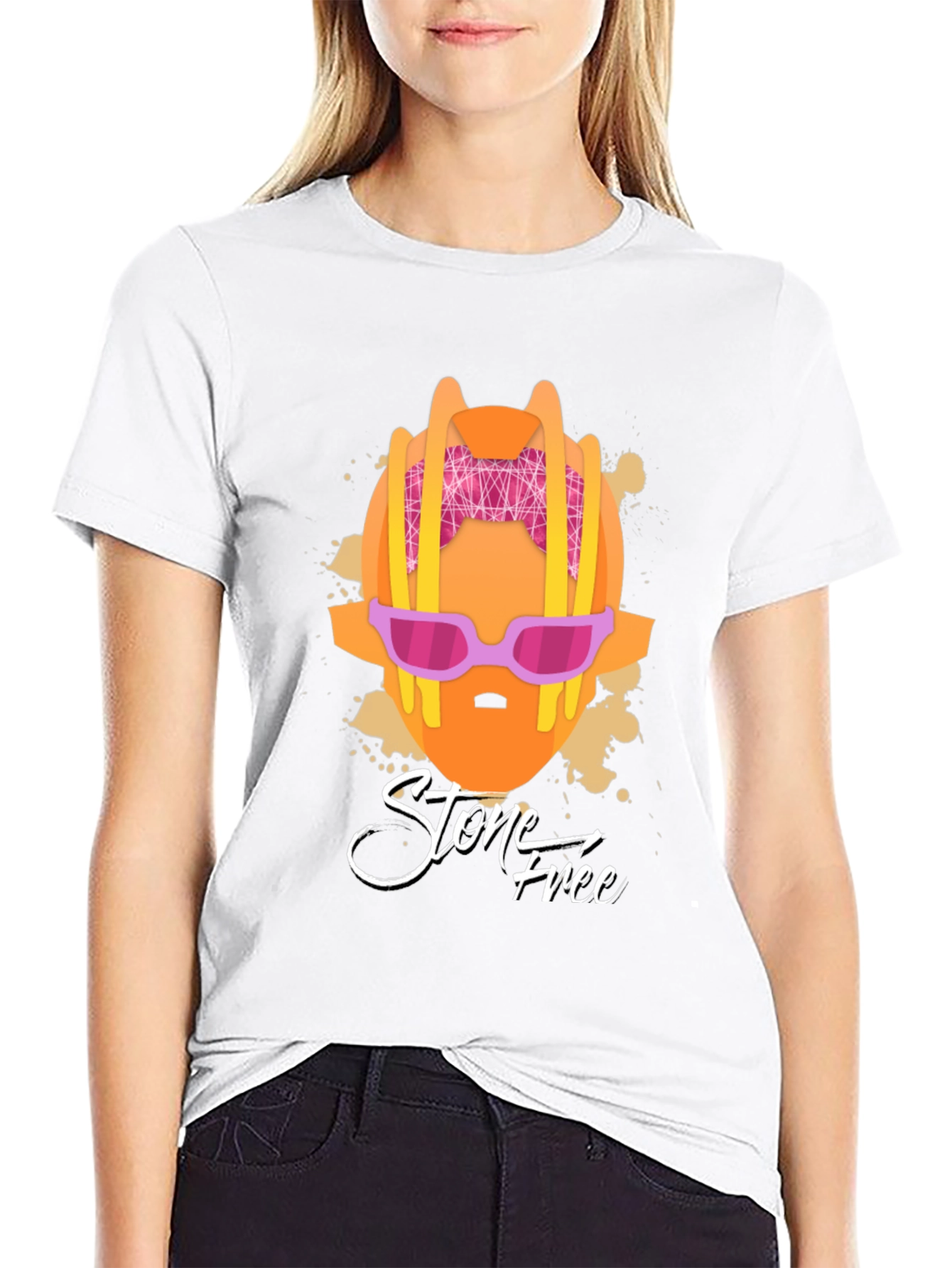 Stone Free Graphic T-Shirt - Black Cotton Tee