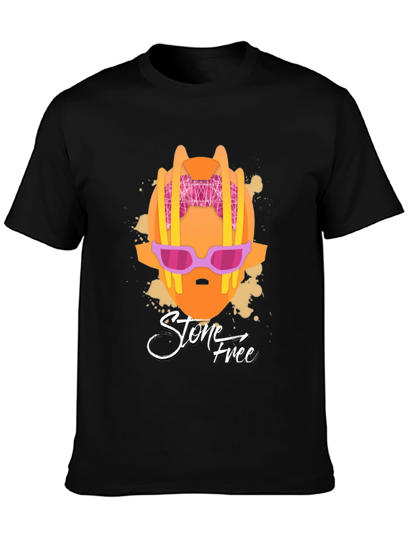 Stone Free Graphic T-Shirt - Black Cotton Tee