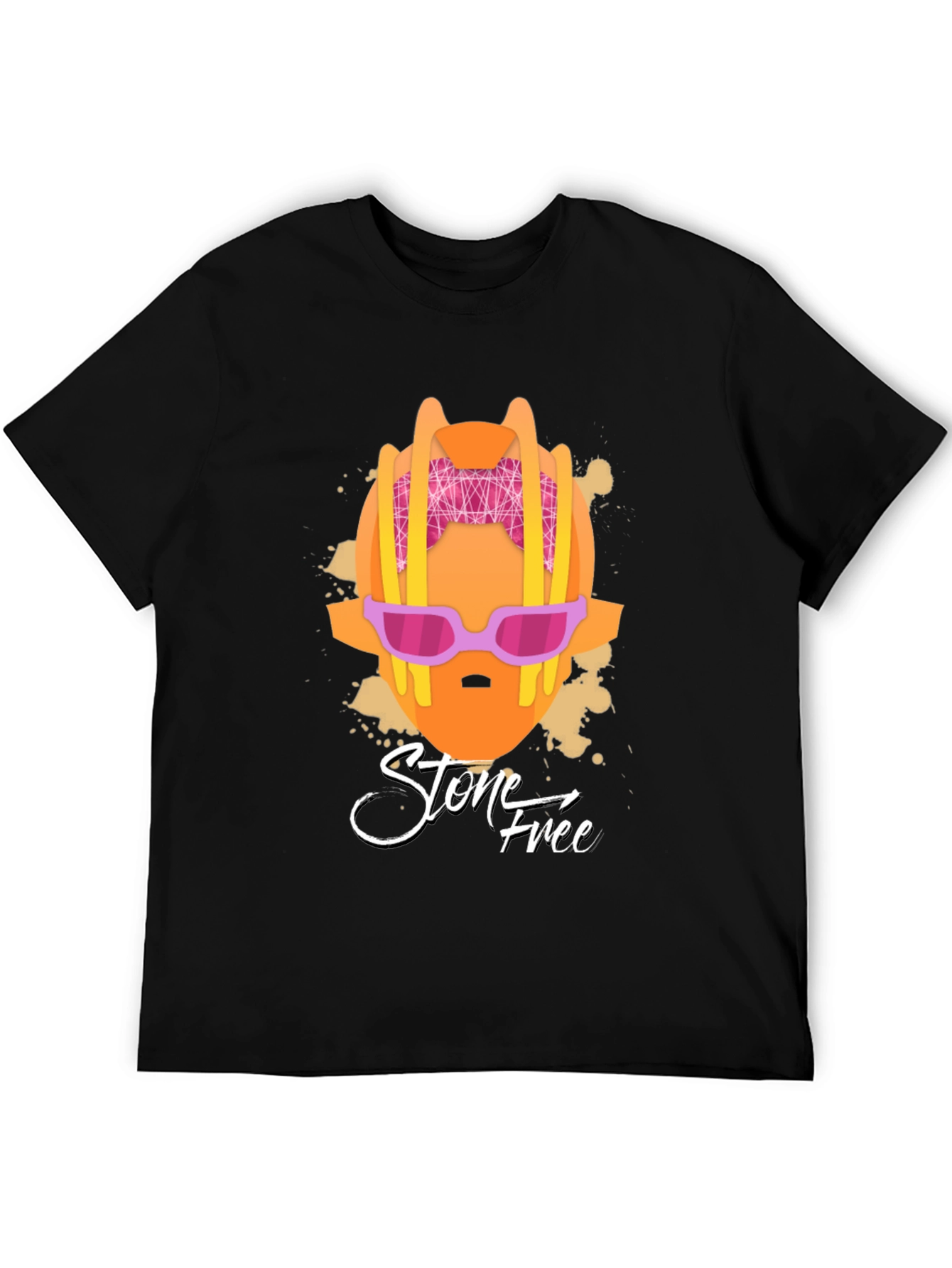 Stone Free Graphic T-Shirt - Black Cotton Tee