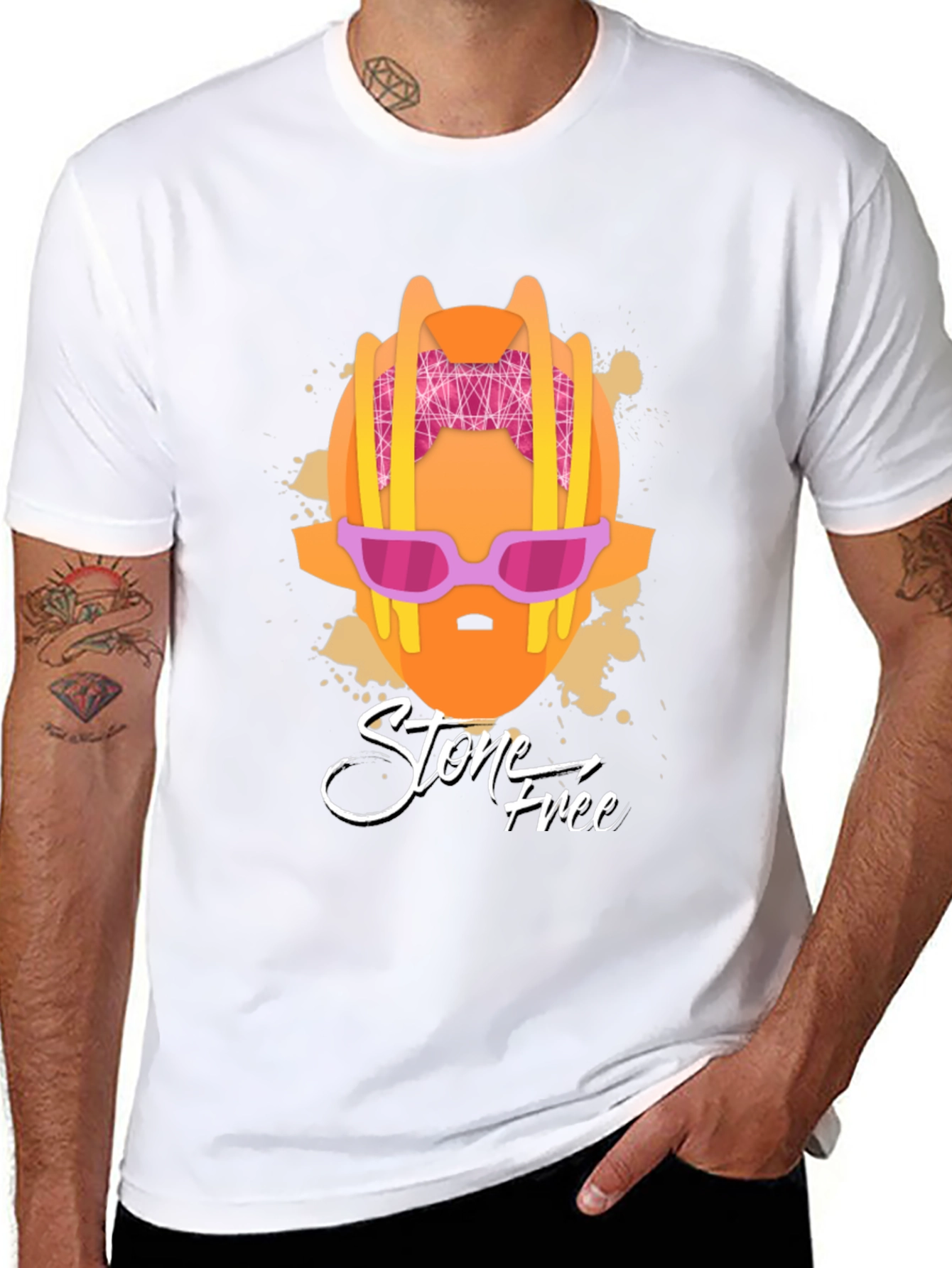 Stone Free Graphic T-Shirt - Black Cotton Tee