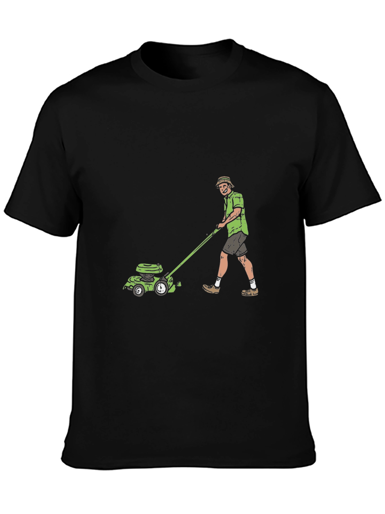 Man Mowing Lawn Graphic Tee