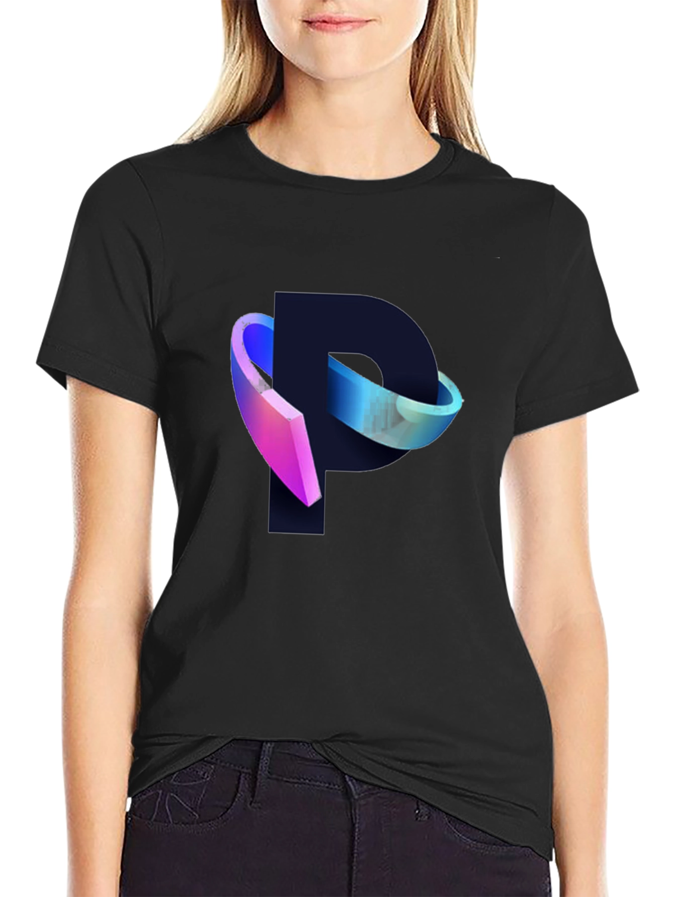 Modern P Logo Black T-Shirt