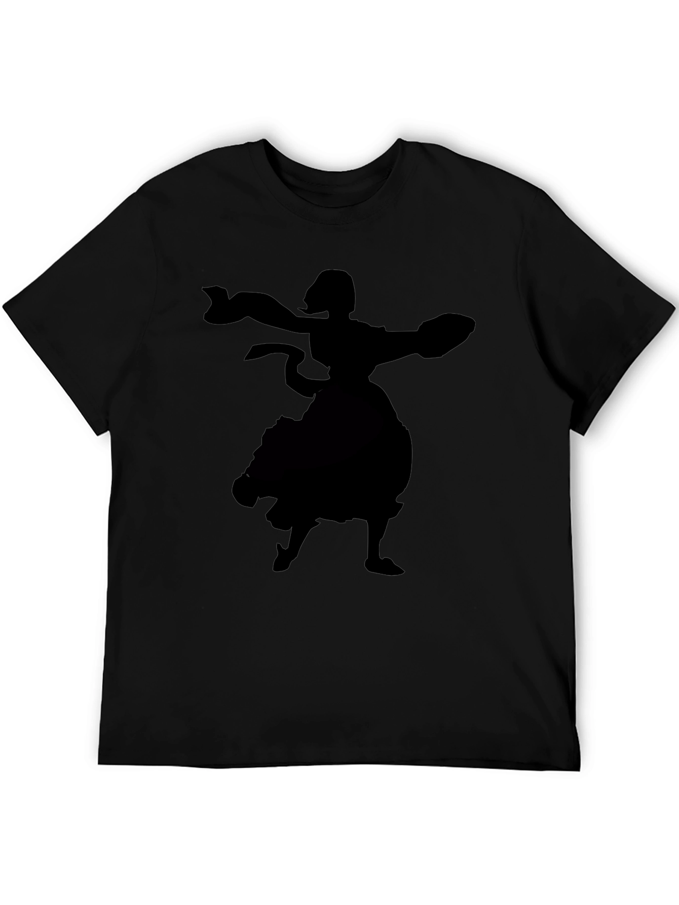 Black Graphic Tee - Dancing Silhouette Print