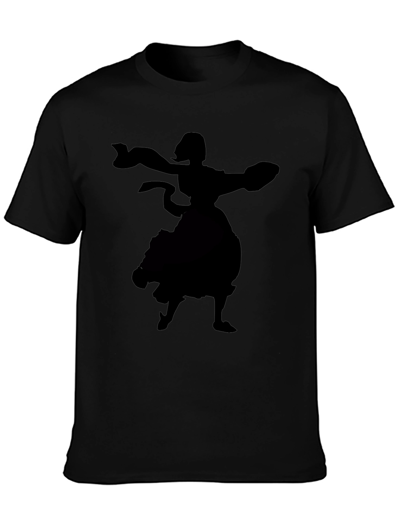 Black Graphic Tee - Dancing Silhouette Print