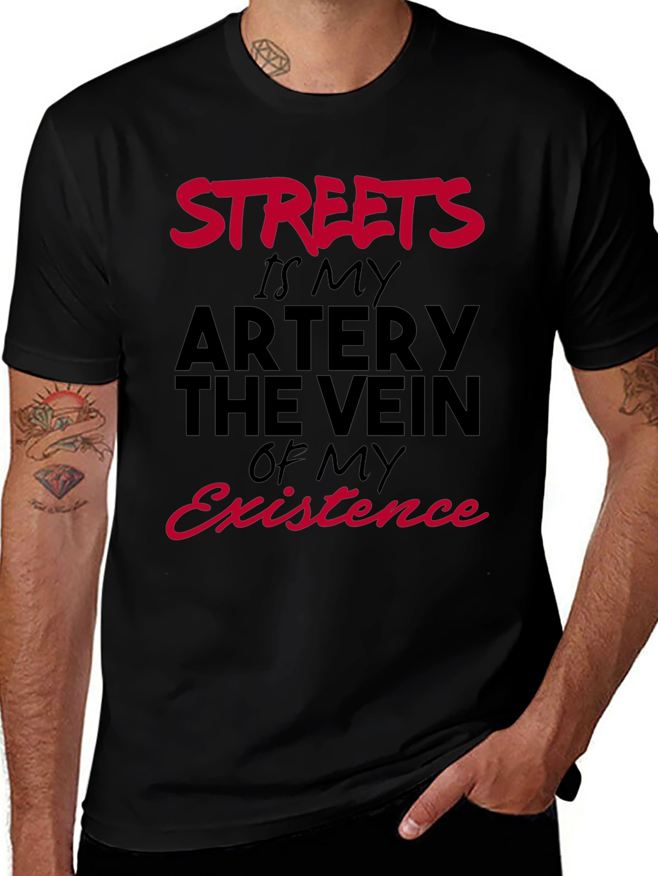 Streets My Artery Black Graphic Tee