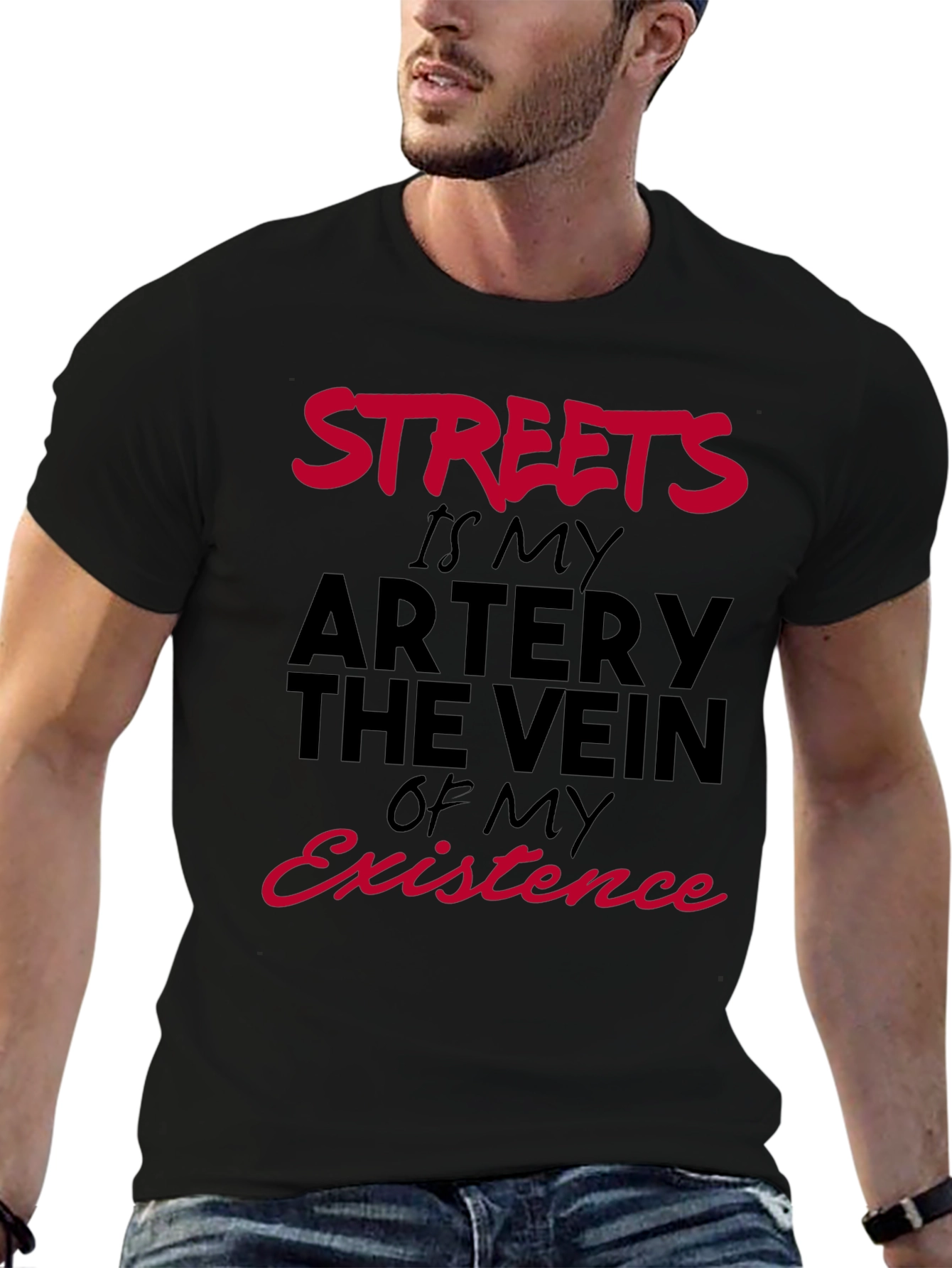 Streets My Artery Black Graphic Tee