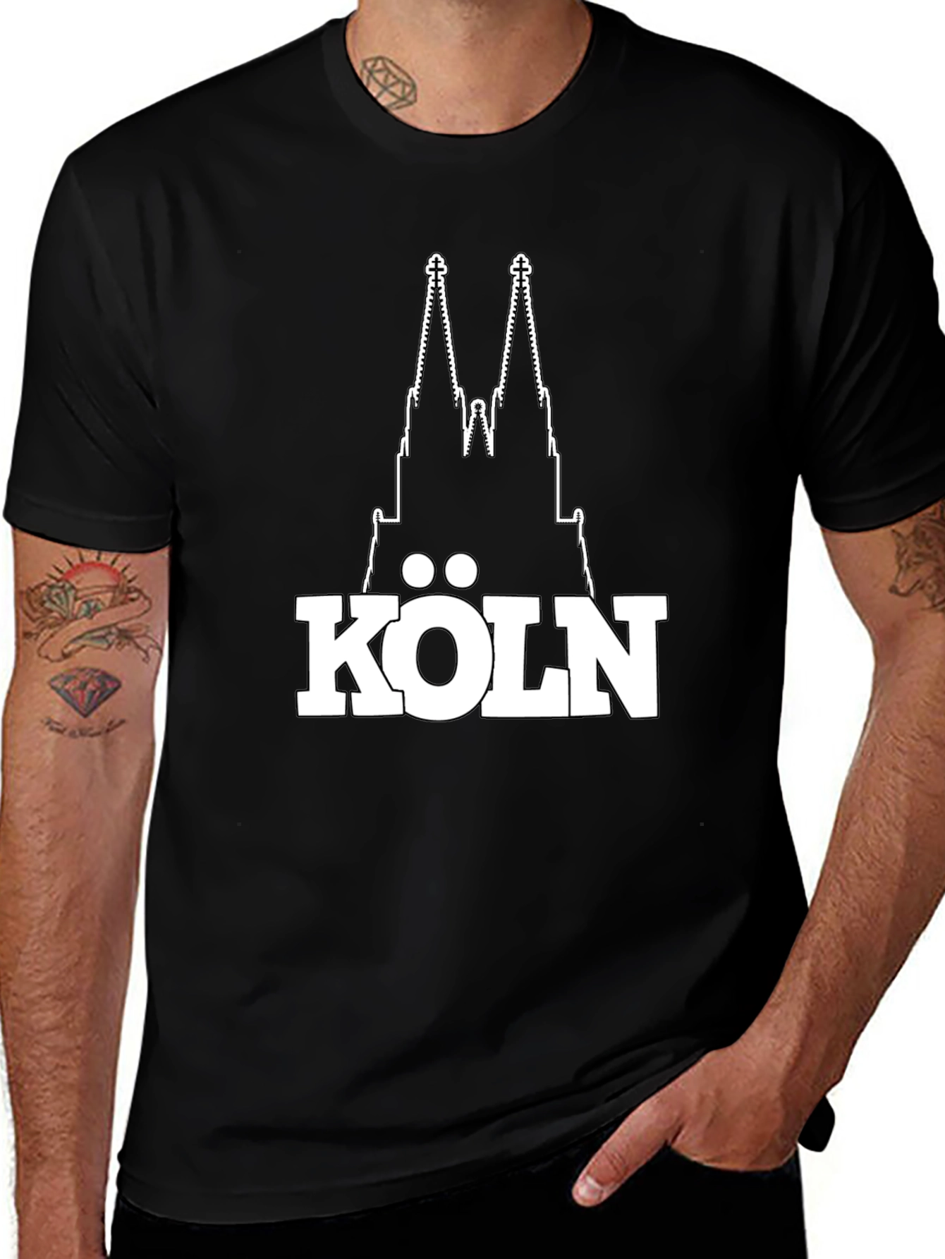 Cologne Cathedral Graphic T-Shirt - Black