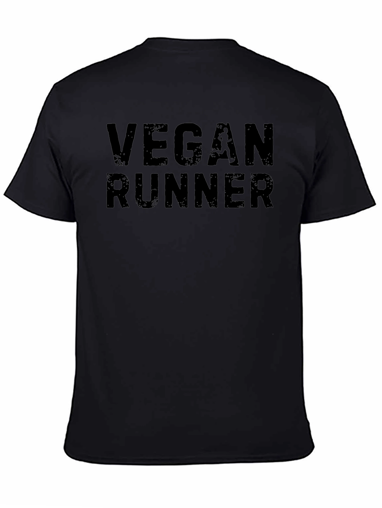 Vegan Runner Black T-Shirt - Athletic & Stylish