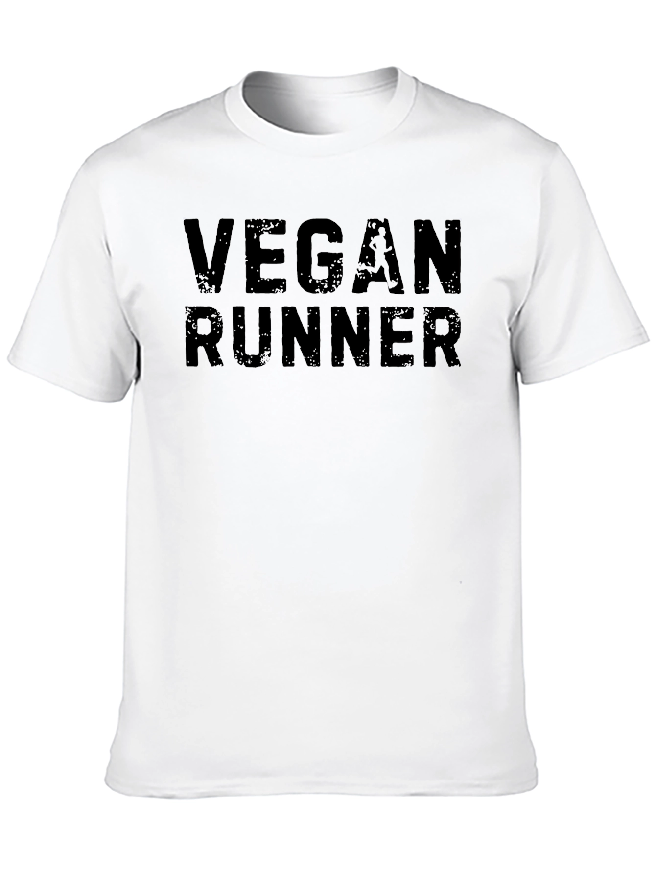 Vegan Runner Black T-Shirt - Athletic & Stylish