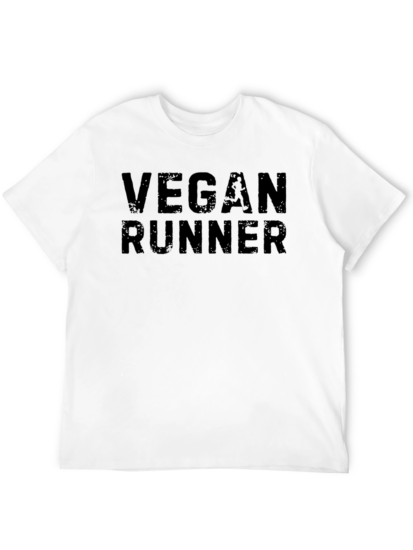 Vegan Runner Black T-Shirt - Athletic & Stylish