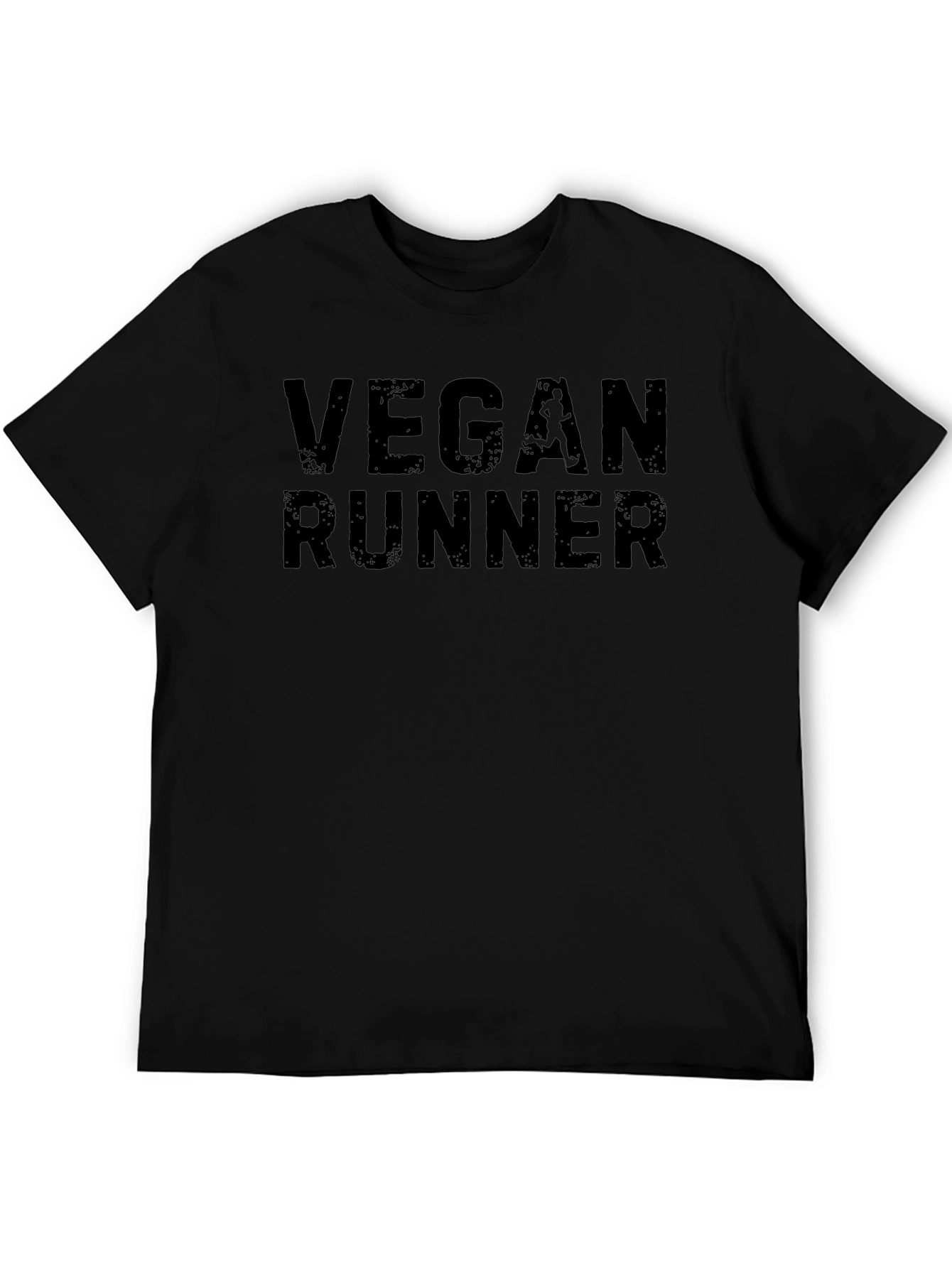 Vegan Runner Black T-Shirt - Athletic & Stylish